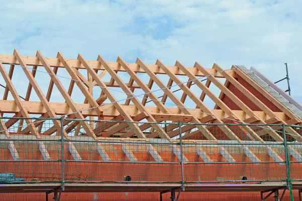 Dachkonstruktion Beim Hausneubau — Stockfoto