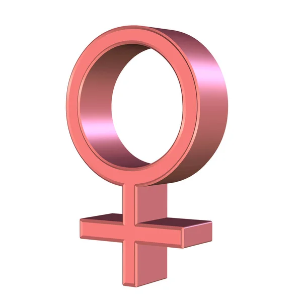 Símbolo Para Fêmea Frente Fundo Branco — Fotografia de Stock