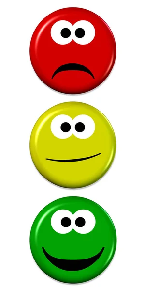 Kleurrijke Emoji Met Verschillende Stemmingen — Stockfoto