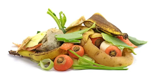 Keukenafval Geïsoleerd Tegen Witte Achtergrond — Stockfoto