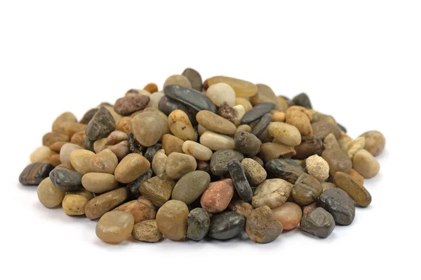 Many Colorful Pebbles Front White Background — Stock Photo, Image