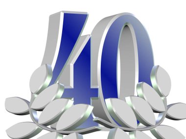 Yıldönümü, 40 yaşında, defne çelengi takmış.