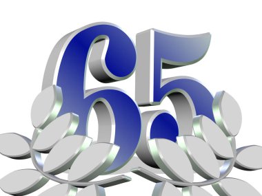 Yıldönümü, altmış beş yıl, defne çelengiyle.