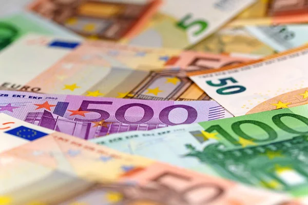 Avro para birimi olarak banknotlar, yakın plan