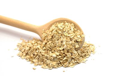 Tahta kaşıkta yulaf ezmesi