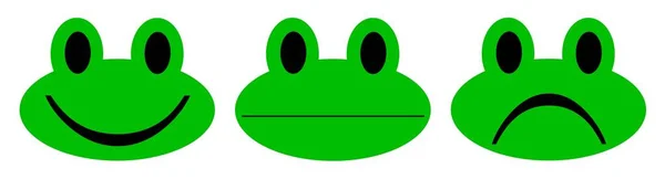 Kurbağa Farklı Ruh Halleri Olan Emojiler — Stok fotoğraf
