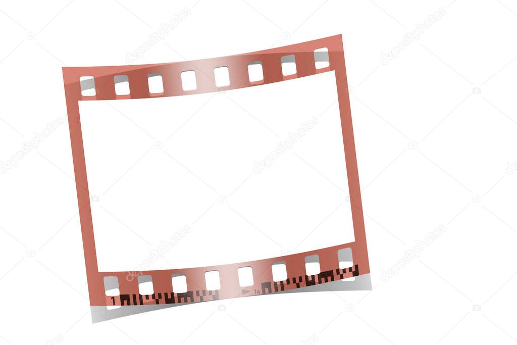 Slide film on white background,3d-Illustration