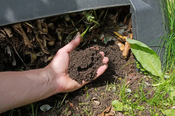 Mengomposisi Sampah Taman Limbah Organik — Stok Foto