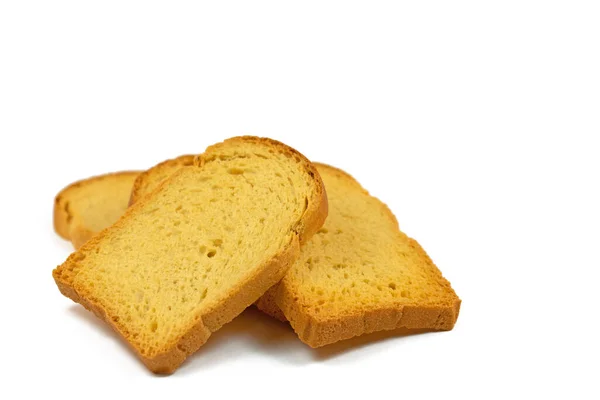 Rusk Rodajas Contra Fondo Blanco —  Fotos de Stock