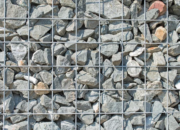 Gabion Wypełniony Kruszonymi Kamieniami — Zdjęcie stockowe