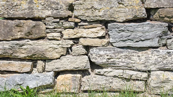 Naturalna Kamienna Ściana Zbliżeniu — Zdjęcie stockowe