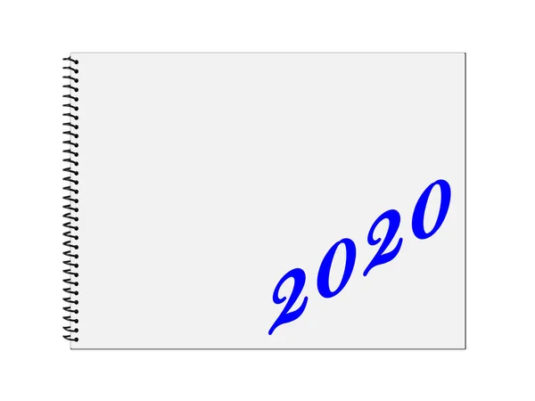 Kalender 2020 Isoleret Hvid Baggrund Illustration - Stock-foto