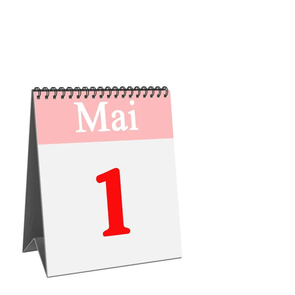 Desk Calendar May White Background — 스톡 사진