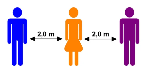 Distanza Sicurezza Tra Persone Rappresentazione Simbolica Illustrazione — Foto Stock