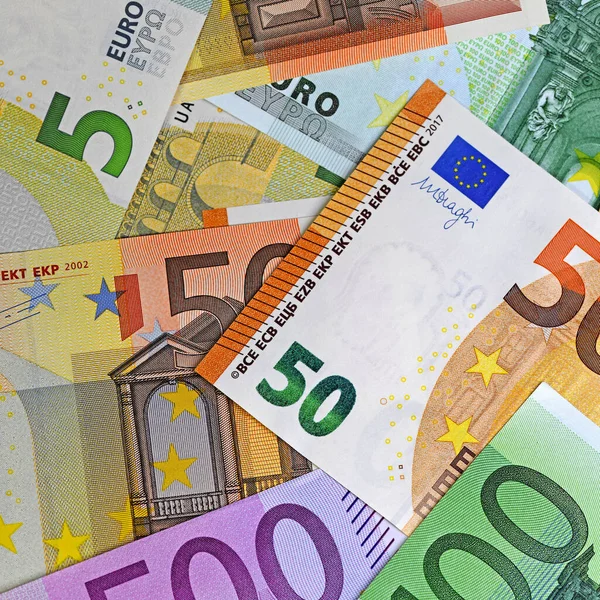Банкноти Євро Валюті Крупним Планом — стокове фото