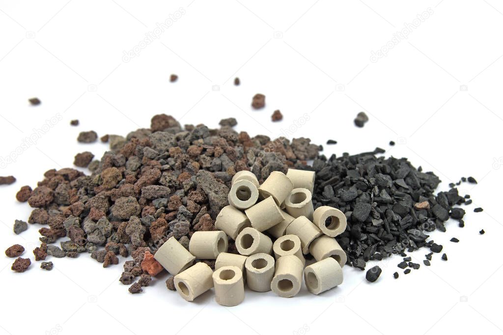 Filter material for aquarium, white background