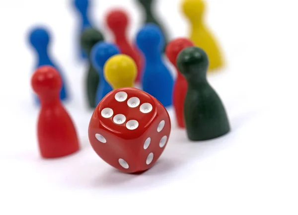 Three Colorful Dice White Background — Stock Photo, Image