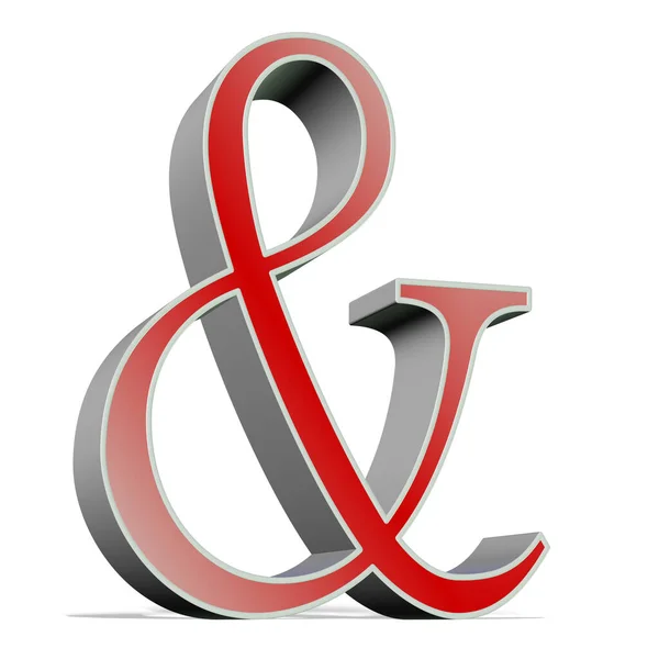 Ampersand Σύμβολο Μια Τρισδιάστατη Απεικόνιση — Φωτογραφία Αρχείου