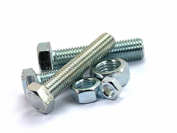 Metal Screws White Background — Stock Photo, Image