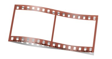 Beyaz arkaplanda film şeridi, 3B Görüntü