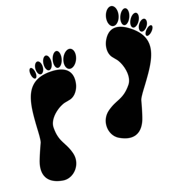 Schwarze Fußabdrücke Vor Weißem Hintergrund — Stockfoto