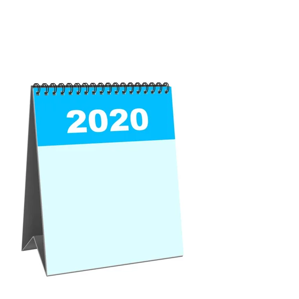 Kalendarz Biurko 2020 Izolowane Białym Tle Ilustracja — Zdjęcie stockowe