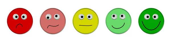 Emojis Voor Verwerping Tot Goedkeuring Illustratie — Stockfoto