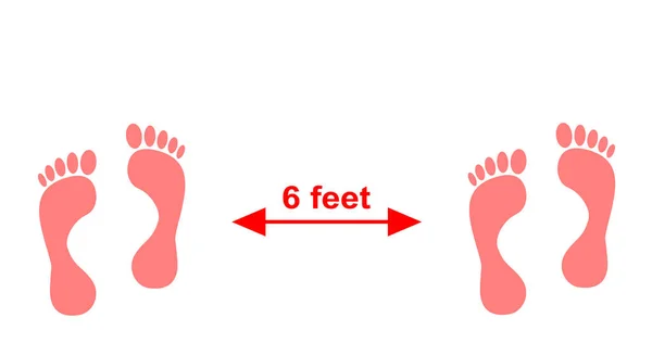 Abstand Halten Fußabdrücke Einer Abbildung — Stockfoto