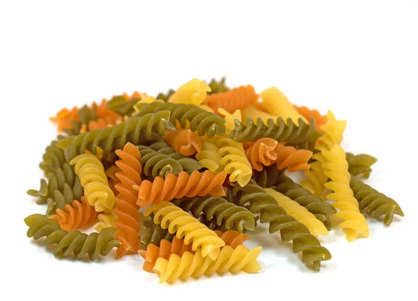 Pasta Colorata Sfondo Bianco — Foto Stock