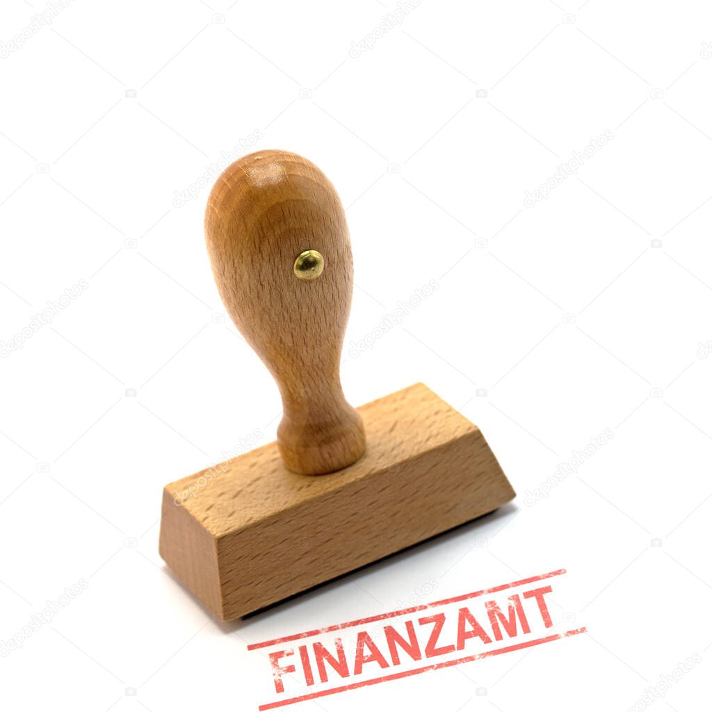 Stamp with the imprint Finanzamt, translates tax office