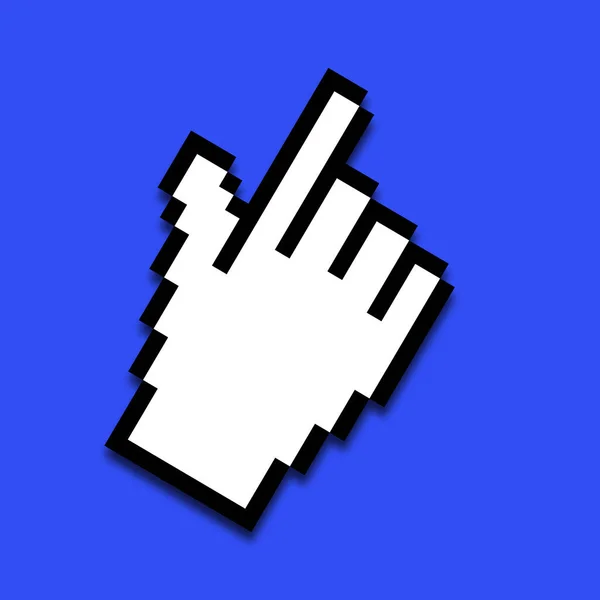 Mouse pointer, hand with index finger as illustration