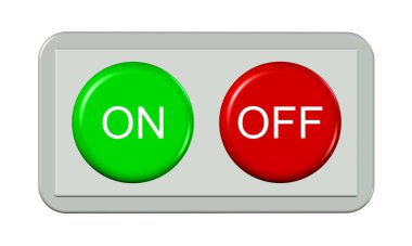 Açma kapama düğmesi, 3D illüstrasyon