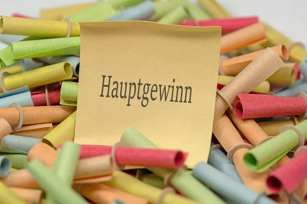 Lottery Ticket Inscription Hauptgewinn Translation Main Prize — Stock Photo, Image