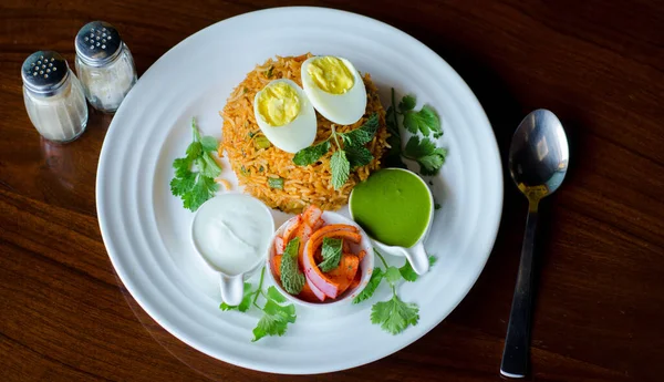 Tasty Egg Biryani with great presentation