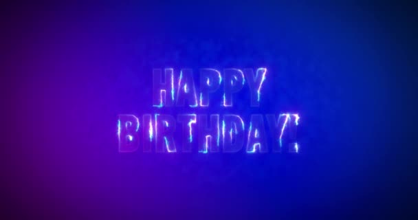 誕生日おめでとう。電光の言葉だ。ロゴタイプ — ストック動画