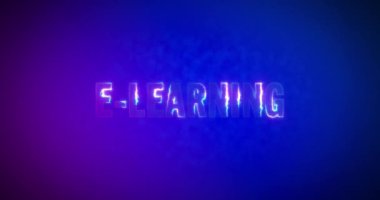 E-öğrenme. Elektrikli yıldırım kelimeleri. Logotype