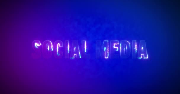 Sociale media. Elektrische bliksemwoorden. Logotype — Stockvideo