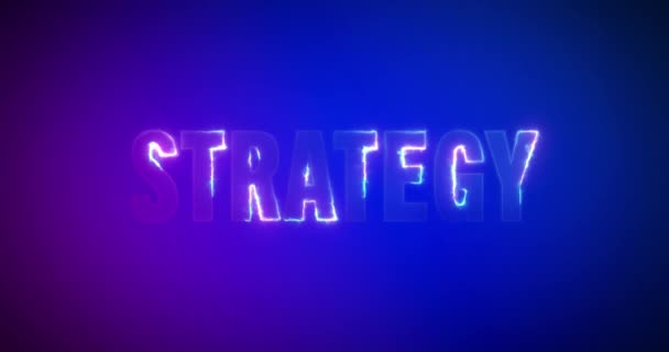 Strateji. Elektrikli yıldırım kelimeleri. Logotype — Stok video