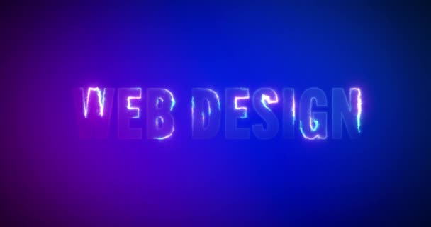 Web design. Palavras relâmpago eléctrico. Logotipo — Vídeo de Stock