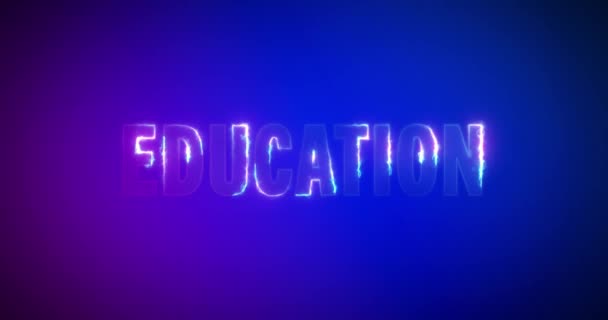 Educazione. Parole fulminee elettriche. Logotipo — Video Stock