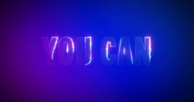 Yapabilirsin. Elektrikli yıldırım kelimeleri. Logotype