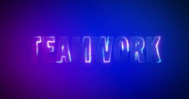 Takım çalışması. Elektrikli yıldırım kelimeleri. Logotype