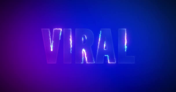 Viral. Electric lightning words. Logotype — Stock Video