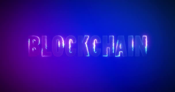 Blockchain. Elektrischer Blitz. Logotyp — Stockvideo