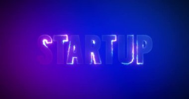 Başla. Elektrikli yıldırım kelimeleri. Logotype