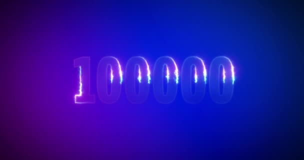 100.000. Parole fulminee elettriche. Logotipo. 100K — Video Stock