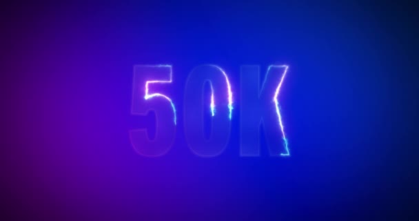 50K,50000. Elektrická blesková slova. Logotyp — Stock video