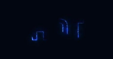 Ateşli. Elektrikli yıldırım metni. Logotype