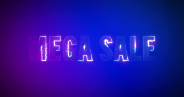 Mega Sale. Parole fulminee elettriche. Logotipo — Video Stock