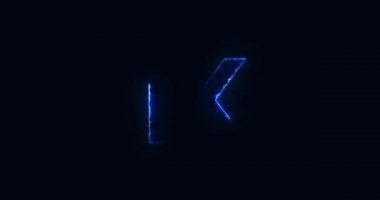 1k, 1000. Elektrikli yıldırım metni. Logotype